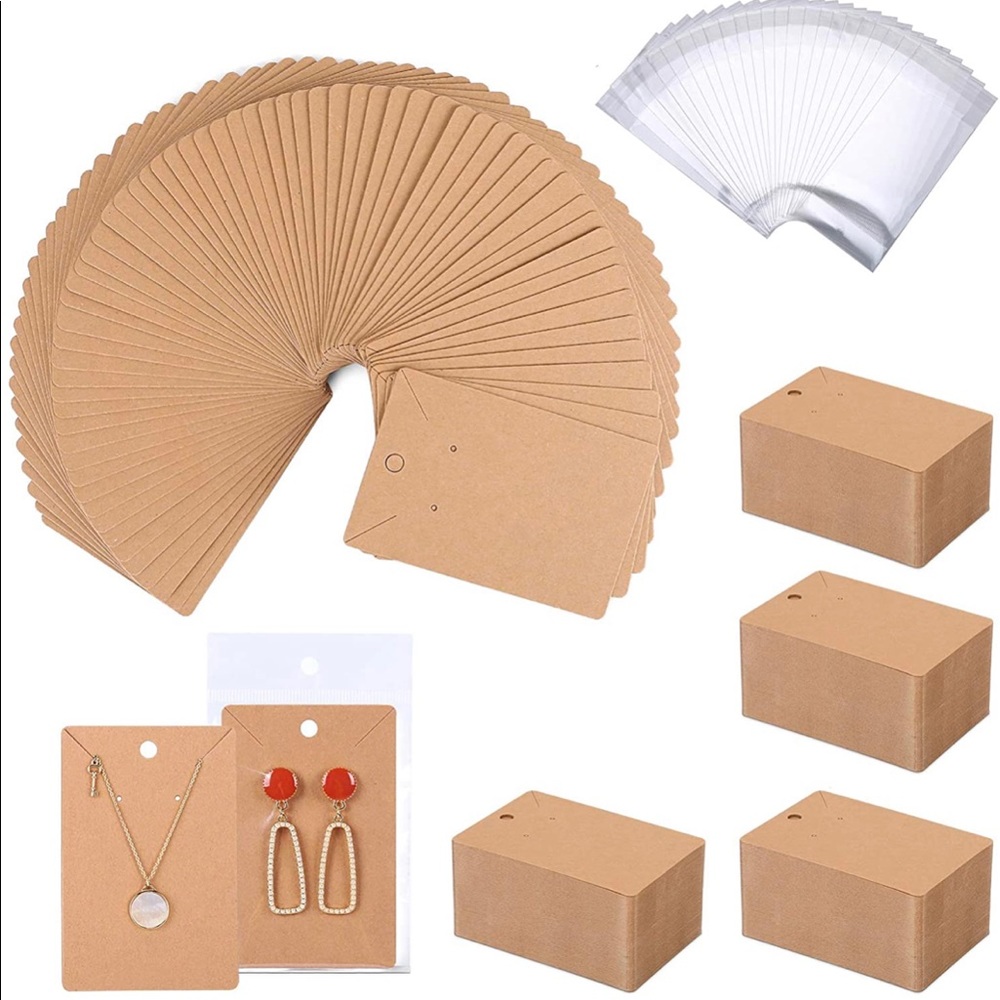 200 pack Earring Card Holder with 200 pcs Bags